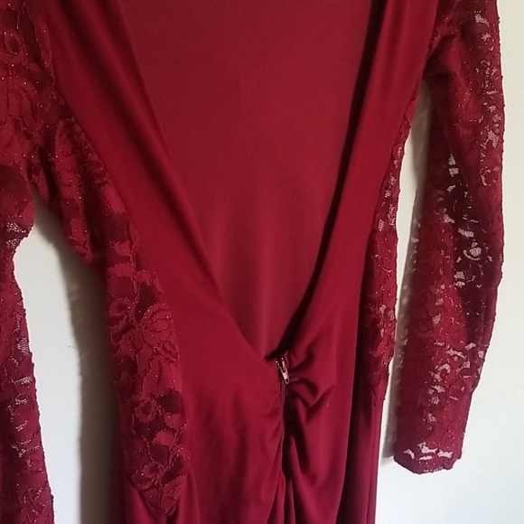 Sequin Heart Lace Long Length Formal Dress - Picture 5 of 8